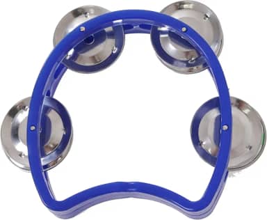 Pandeiro Infantil Meia Lua Pandeirola Profissional Colorido Para Criança Percussão Musical em ABS Instrumento de Mão Zaidan's (Azul)