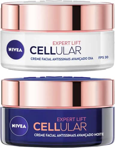 NIVEA KIT Creme Facial Cellular Lift Dia (50ml) + Creme Facial Cellular Lift Noite (50ml), Kit Antissinais