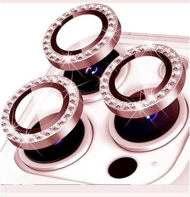 Kit Película Lente Câmera Brilho Compatível Com iphone 11 12 13 14 15 16 Pro Max Rose iphone 16 plus