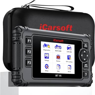 iCarsoft Ferramenta de diagnóstico de motocicleta MT V6 para sistema completo BMW/115 Reset/teste de atuação 197, scanner OBD2 de motocicleta + leitor de código de motor de carro, sangramento ABS