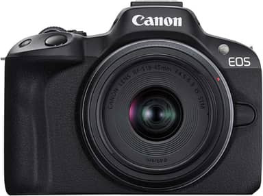 Canon A câmera sem espelho EOS R50 RF-S18-45 mm F4.5-6.3 é um kit de lentes STM, sensor CMOS de 24,2 megapixels (APS-C), vídeo 4K, câmera híbrida, foto e vídeo, vlogging, criador de conteúdo, montagem