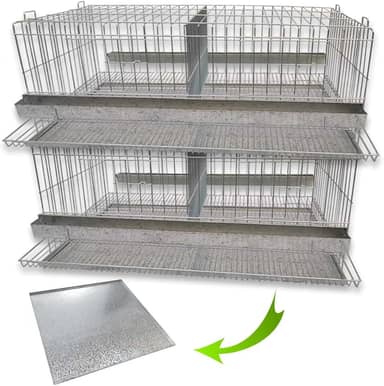 Kit 2 Gaiola Codorna Gigante Postura Viveiro Bandeja 40 Aves Poedeira Bateria (SEM BASE)