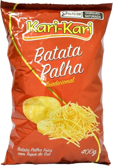 Batata Palha Kari Kari Tradicional Pacote 400g Crocante Com Toque de Sal Acompanhamento para Pratos e Lanches