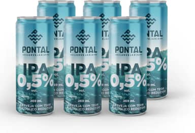 Cervejaria Pontal IPA 0,5% Teor Alcóolico Reduzido 269ml - Pack 6 Unidades