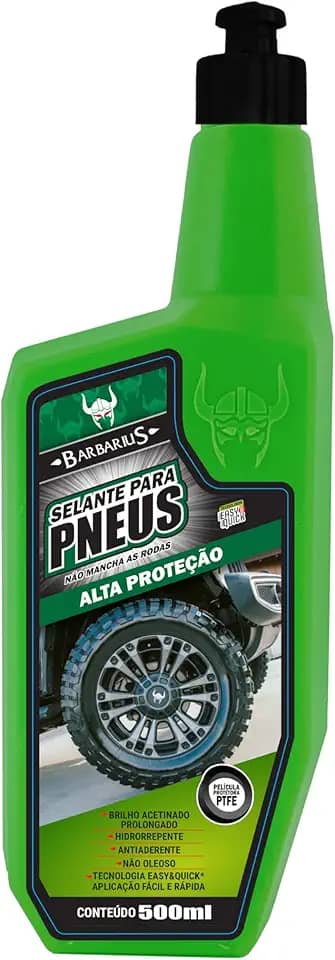 Barbarius Selante para Pneus, Alta Proteção, Brilho Prolongado, Hidrorrepelente, 500ml