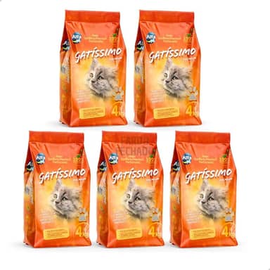Kit 5 Areia Higiênica Sanitária Para Gatos 4kg Gatissimo Perfumada Premium Natural Alfa Pet