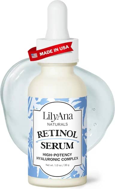 Sérum Retinol da LilyAna Naturals – Sérum Retinol para Rosto tem retinol puro (2,5%) para tratamento eficaz de manchas escuras e cicatrizes de acne – Sérum de vitamina C para rosto