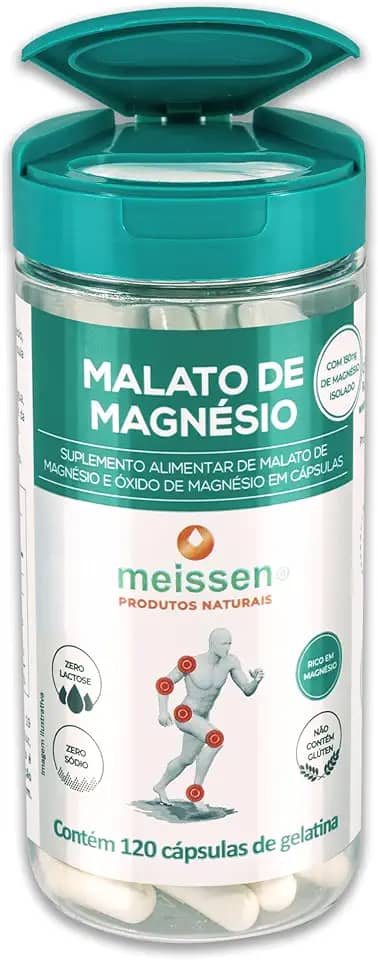 Malato de Magnésio 300Mg 120 Cápsulas, Meissen