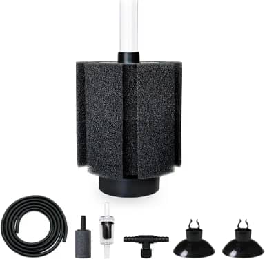 Filtro de esponja de aquário de 50 a 60 litros com mídia de cerâmica e difusor de bolhas, filtros silenciosos para aquários de peixes aptos para criação de camarão e betta