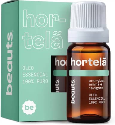 Óleo Essencial Hortelã Pimenta - Revigorante, Energizante, Melhora o Ânimo, Clareza Mental e Concentração - Para Difusor, Aromaterapia, Massagem e Banho - 100% Puro Natural Vegano, 10 mL, Beauts