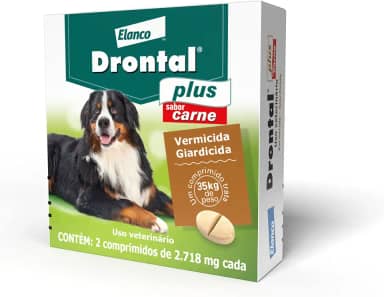 Vermífugo Bayer Drontal Plus Sabor Carne para Cães de até 35kg - 2 Comprimidos