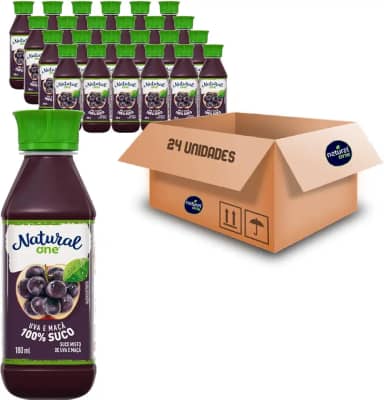 Suco Uva e Maçã NATURAL ONE 180ml Pack c/ 24 unidades