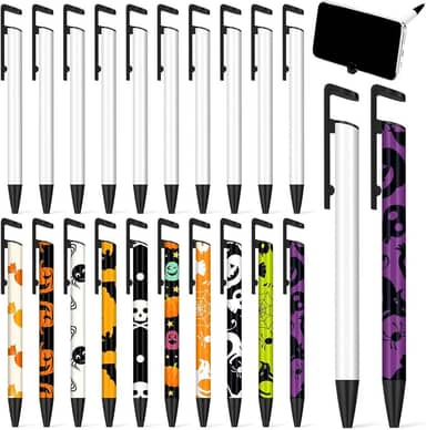 Yexiya Canetas de sublimação caneta de transferência de calor em branco esferográfica de sublimação com envoltório retrátil alumínio branco material escolar personalizado para Natal, bricolage,