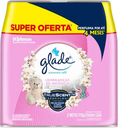 Glade Aromatizador de Ambiente Automático, Lembranças de Infância, 2 Refis de 260ml Cada