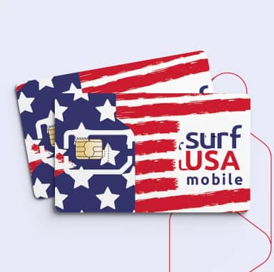 Surf USA Mobile Worldwide International Sim, Plano 5G Ilimitado Por Us$ 39/Mês, 177 Países, Hotspot De 10 Gb, Roaming Global, Kit Sim Pré-Pago 1 Mês