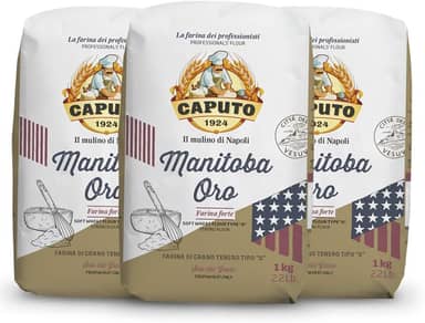 Pack c/ 3 Farinhas 0 Italiana Caputo Manitoba Oro 1kg