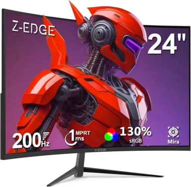Monitor gamer curvo Z-Edge de 24" 200Hz/165Hz/144Hz, FHD (1920x1080), 1ms MPRT, FreeSync, tela LED para PC com cabo DP, VA 1650R, 300cd/m², HDMI 2.0 e DP 1.4, inclinação ajustável