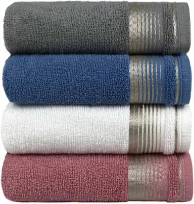 Kit Com 4 Toalhas de Rosto Gigante Alta Absorção Sublime 45x70cm - Central Toalhas (KIT 3)