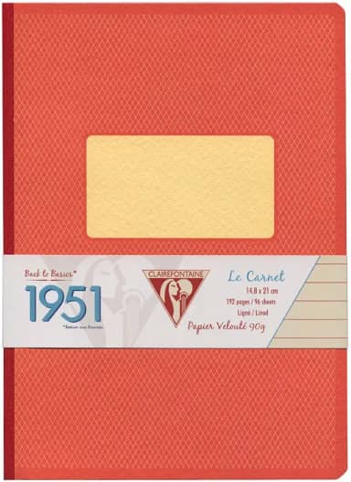 CLAIREFONTAINE Caderno com Pauta 1951 A5 Red, Vermelho