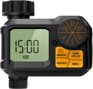 Temporizador de irrigação Garnen, temporizador de torneira de mangueira de água de jardim, 1 min-7 dias programável com atraso de chuva/sistema de controle de irrigação manual/automático, irrigação