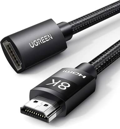 UGREEN Extensor HDMI 8K 10K Cabo de extensão HDMI 2.1 Cabo de ultra alta velocidade Adaptador 4K HDMI macho para fêmea compatível com MacBook Pro 2023/PS5/Xbox Series X/Roku TV/UHD TV/Blu-ray