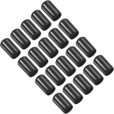 Capa de ponta de taco de sinuca de 12 mm, 20 peças de pontas de taco de sinuca, capa de borracha, protetor de cabeça de bilhar, ferramenta de cabeça de bastão para acessório de sinuca, preta