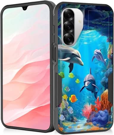 Capa para Galaxy A17 5G, capa protetora resistente à prova de choque resistente à prova de choque para Samsung Galaxy A17 5G 6,7 polegadas 2025, golfinhos do mundo subaquático