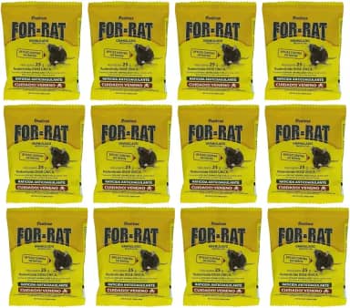 Kit 12un For-Rat Isca Mata-Ratos Granulado Sachê 25g - Isca Atrativo Para Ratos Camundongos e Ratazanas