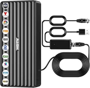Antena de TV 2026 para Smart TV HD interna, antena de TV digital externa com alcance de 1000 milhas para canais locais gratuitos, suporta 8K/4K/1080P, cabo coaxial de 10 metros