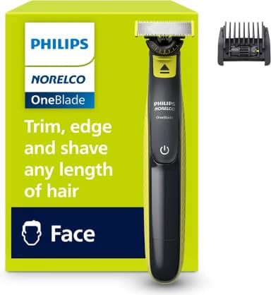 Philips Norelco OneBlade 360 Face Hybrid Aparador e máquina de barbear, embalagem sem frustrações, QP2724/90