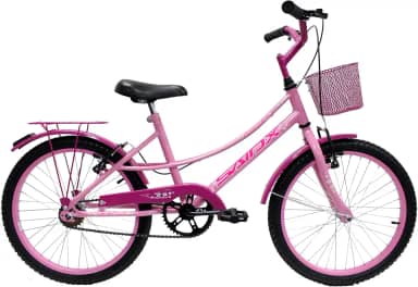 Bicicleta Aro 20 Feminina Retrô Com Bagageiro e Cesta Saidx Belinha