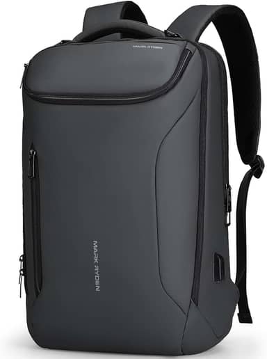 MARK RYDEN Mochila executiva masculina, tecnológica com porta USB, à prova d’água, com design de carro esportivo, para viagem, acomoda notebook de até 17,3 polegadas