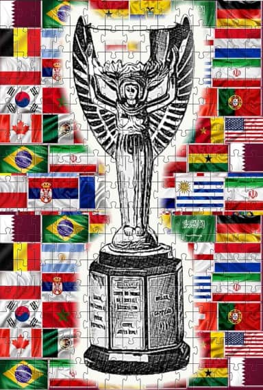 Jogo 3 Quebra-cabeças Futebol Taça da Copa do Mundo 90 peças