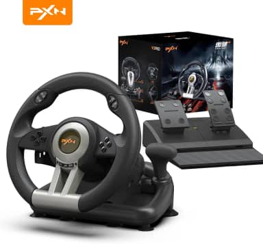 PXN V3II Racing Wheel - Gaming Steering Wheel for PC, 180 Degree Driving Wheel Volante PC Universal Usb Car Racing with Pedal for PS4, PC, PS3, Xbox Series X|S, Xbox One