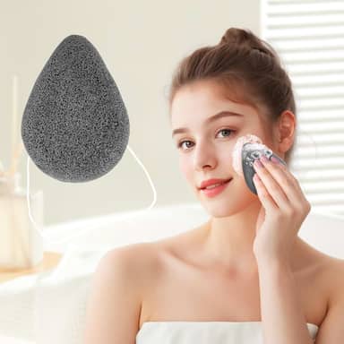 Esponja para lavar o rosto, esponja de limpeza facial, esponjas removedoras de maquiagem, limpeza e esfoliação, macia e confortável, adequada para maquiagem e limpeza (preto)
