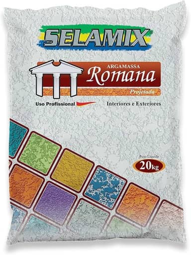 Argamassa Projetada Romana Branca 20Kg