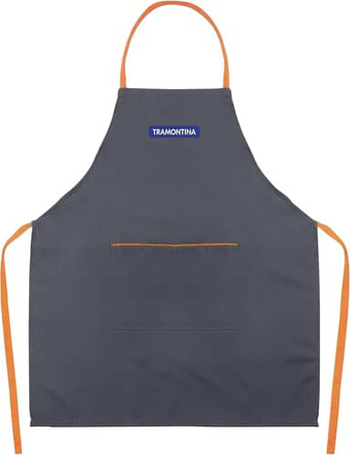 TRAMONTINA AVENTAL PARA JARDINAGEM EM TECIDO CINZA E LARANJA