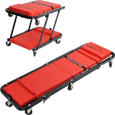 Assento dobrável de 122 cm 2 em 1 para garagem, banco de trabalho com capacidade de 158 kg