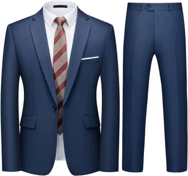 Conjunto de terno masculino de 2 peças slim fit blazer com um botão e calça smoking para festas, casamentos e negócios