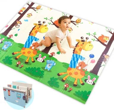 Tapete Infantil Emborrachado Tatame 8mm Dobrável Dupla Face Atividades (Selva) 1,80cm X 1,50cm