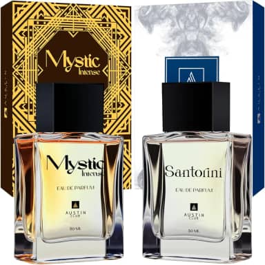 Perfume Masculino Kit: Mystic Arabe E Santorini Citrico Fresco Eau De Parfum Longa Duração 50 ml cada