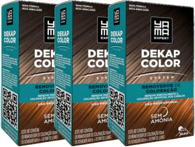 Kit 3 DekapColor Yama Removedor De Coloração Capilar Cabelo Profissional Sem Amonia 120ml