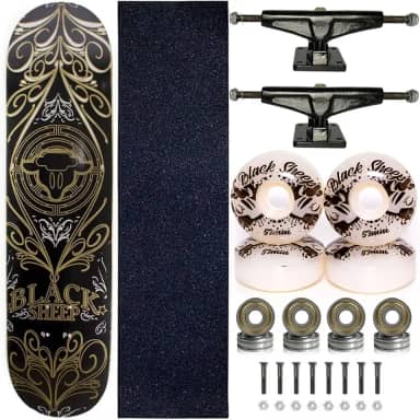 Skate Completo Marfim Black Sheep para Street e Pistas Tribal