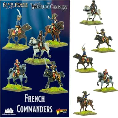 Wargames Delivered Warlord Games Black Powder War - Epic Battles: Comandantes franceses napoleônicos, Soldados de brinquedo de mesa de guerra revolucionária para jogos de guerra em miniatura