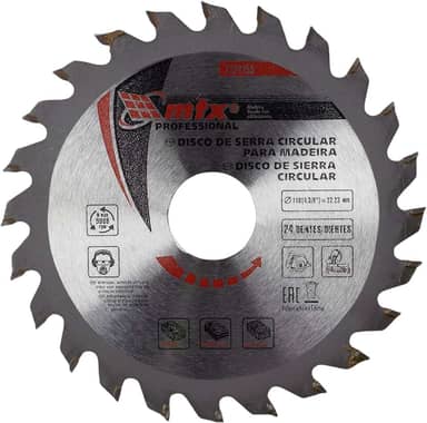 MTX Disco Circular Widea 110 mm × 22,23 mm × 40 Dentes – Corte Longitudinal e Transversal em Madeira