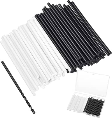 100 peças 50 x 2 mm marcador lateral de escala de guitarra ponto lateral para escala de dedo com ferramentas de broca de 2 mm de diâmetro e uma caixa de instrumentos musicais embutidos, kit de