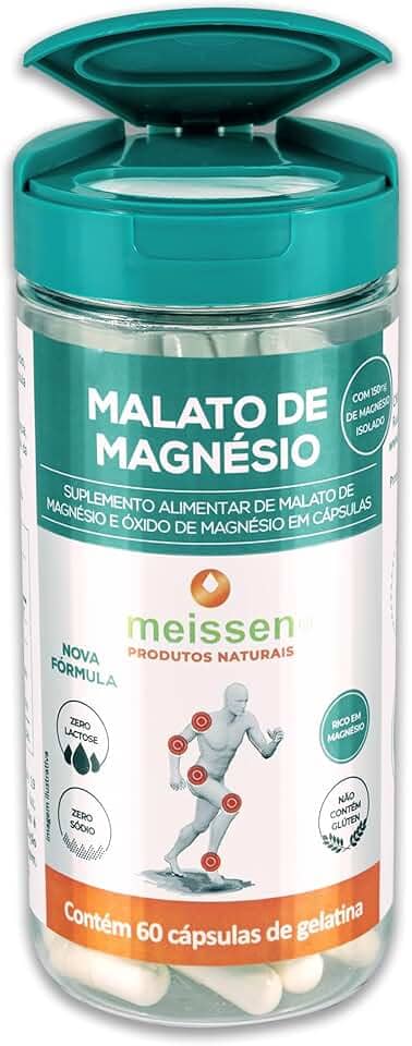 Malato de Magnésio 500Mg 60 Cápsulas, Meissen