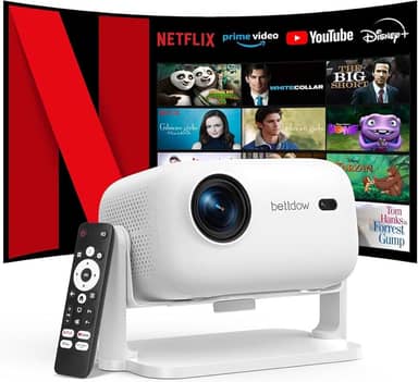 Bettdow Projetor 4k [Netflix-Licensed], Projetores Portatil 14000 Lumens Full Hd 1080p Compatível Com Android 13, Design à prova de poeira, Retroprojetor WiFi 6 BT 5.2,Foco Automático (branco)