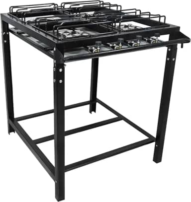 Fogão Semi Industrial 4 Bocas Grande Alta Pressão Preto Roa