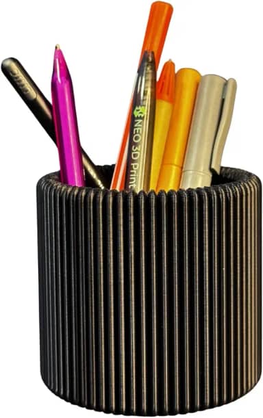 Porta Canetas Lápis Pincéis e Acessórios | Design Minimalista e Elegante Preto | Organizador de Mesa Escritório Home Office – Moderna e Resistente